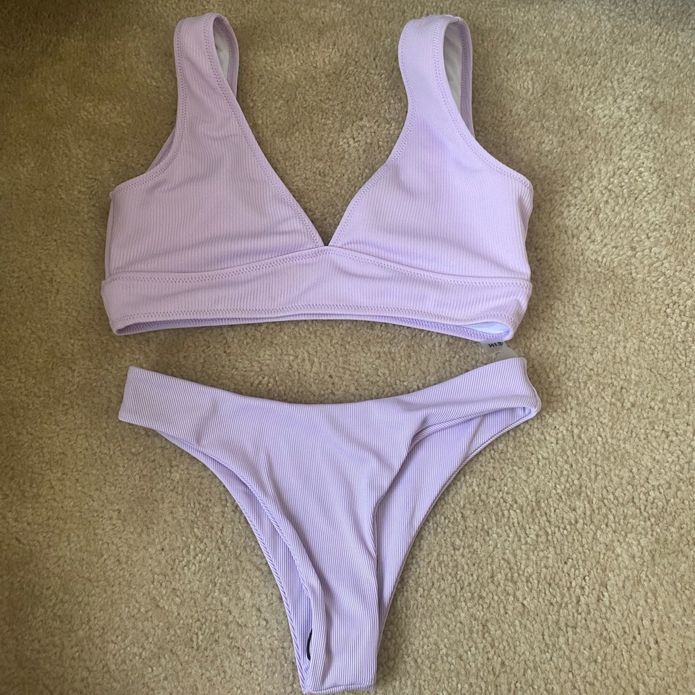 NWT Lavender bikini - top (L) bottom (S)